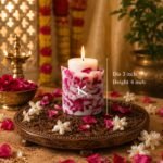 Fresh Rose Petal Pillar Candle | Kana Creations