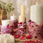 Fresh Rose Petal Pillar Candle | Kana Creations