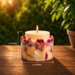 Fresh Rose Petal Pillar Candle | Kana Creations
