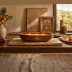3 wick Wooden dough bowl candle | Kana creations