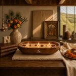 3 wick Cinnamon aroma wooden dough bowl candle | kanacreations.