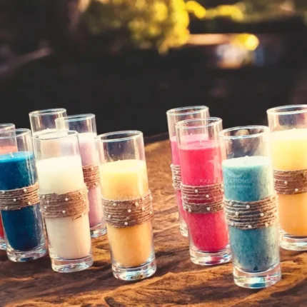 Long Glass jute Soy candle_kanacreations