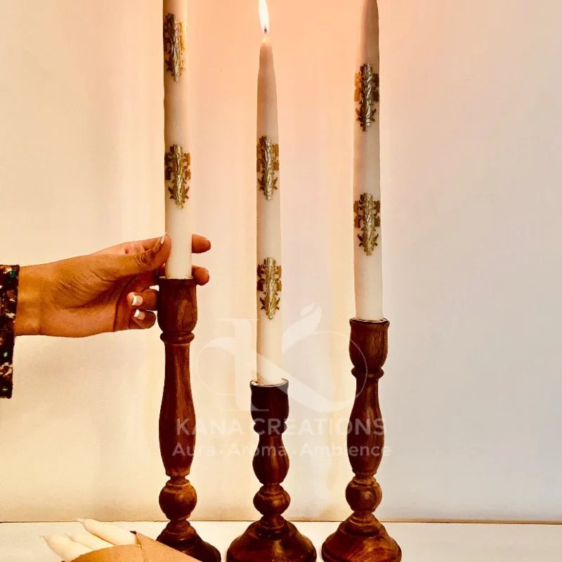 Wooden candle stands_kanacreations