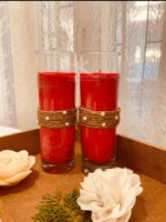 Long Glass jute soy candle_kanacreations