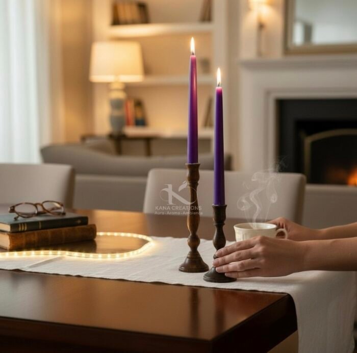 Purple Soy Taper candles