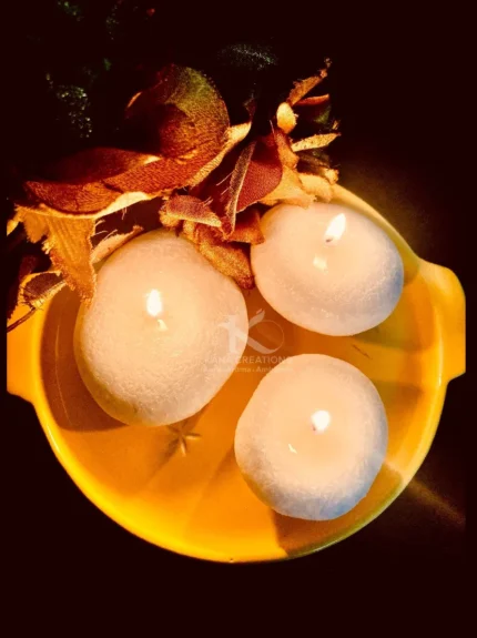 Nature on platter soy candles_kanacreations