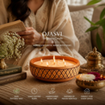 Ojasvi Terracotta candle| Kana Creations