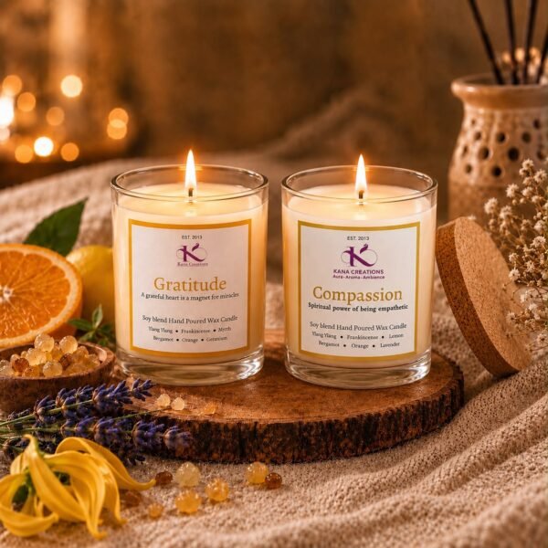 Gratitude and Compassion Intention Healing Candles Premium Gift Box | Kana Creations
