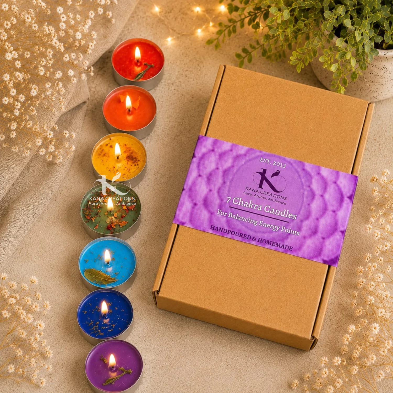 7 Chakra Soy Candles | Kana Creations