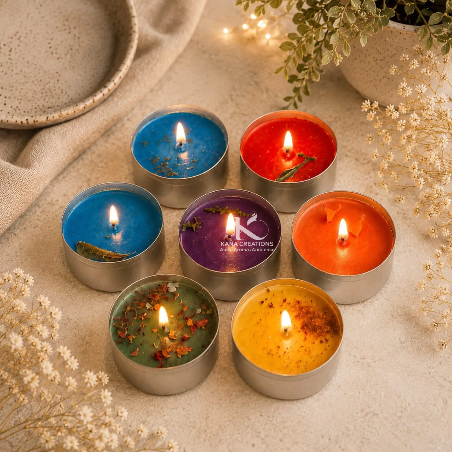 7 Chakra Soy Candles | Kana Creations