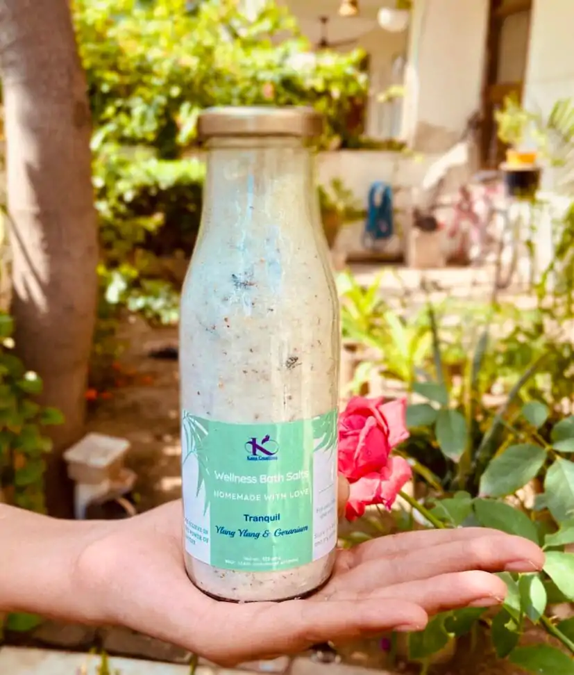 Ylang Ylang and Geranium epsom bath salts_kanacreations Ylang Ylang and Geranium epsom bath salts_kanacreations