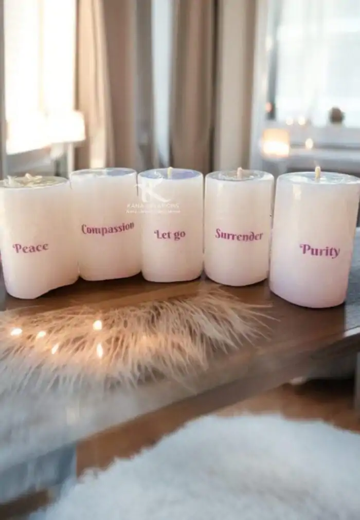 Intention Healing Pillar healing soy candle_kanacreations