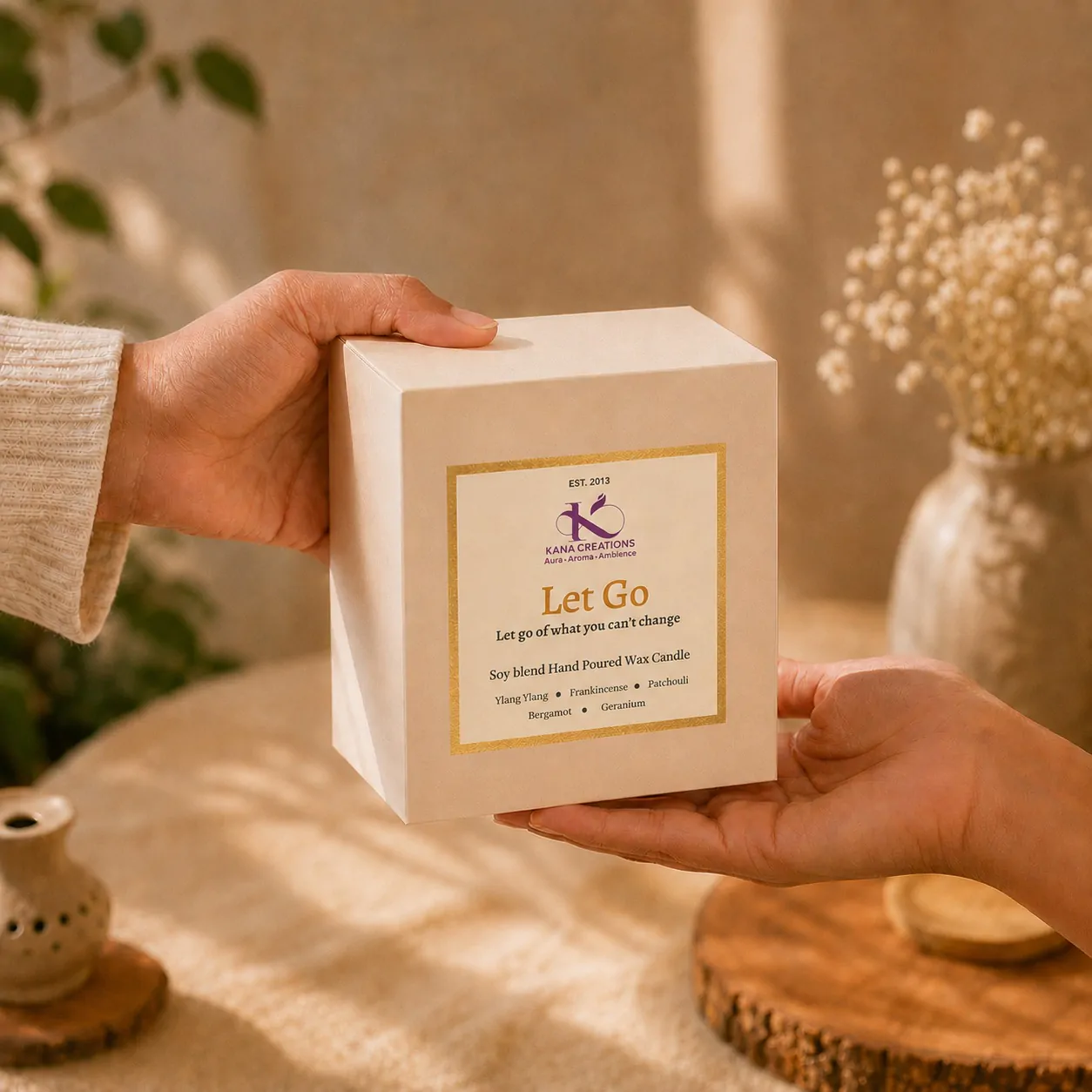 Let Go Intention Healing candle Kana Creations