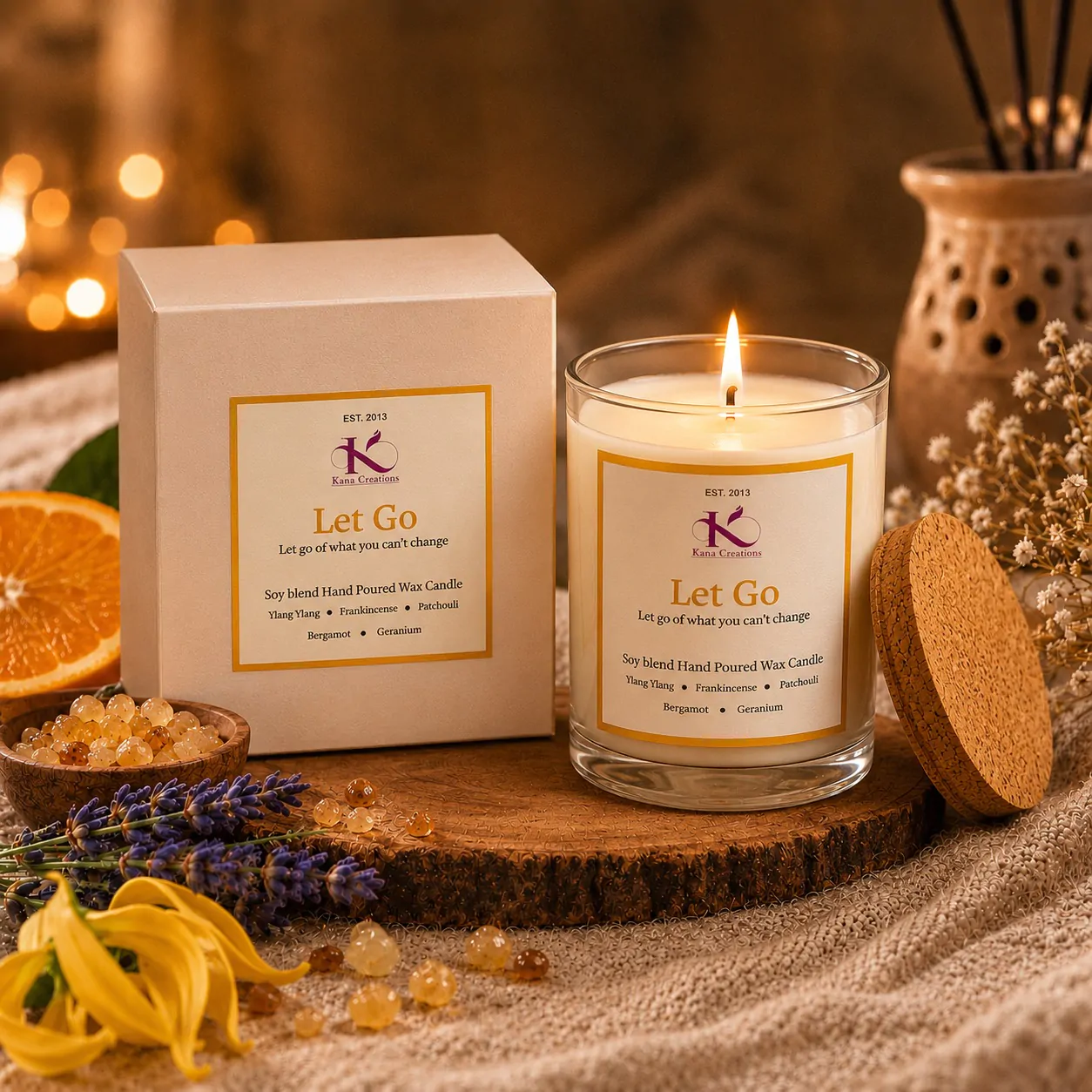 Let Go Intention Healing candle Kana Creations