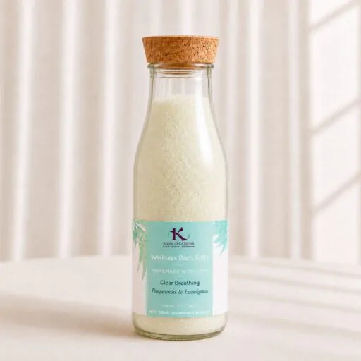 Peppermint & Eucalyptus bath salt kana creations front
