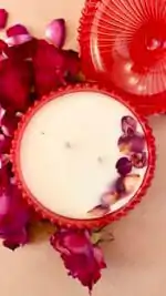 Valentine Gift_Red rose bouquet soy candle_Kanacreations