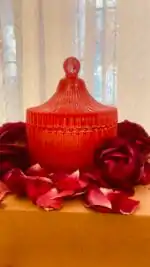 Valentine Gift_Red rose bouquet soy candle_Kanacreations