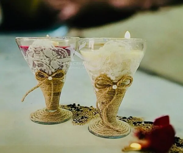 Valentine gift rose martini soy candles_kanacreations