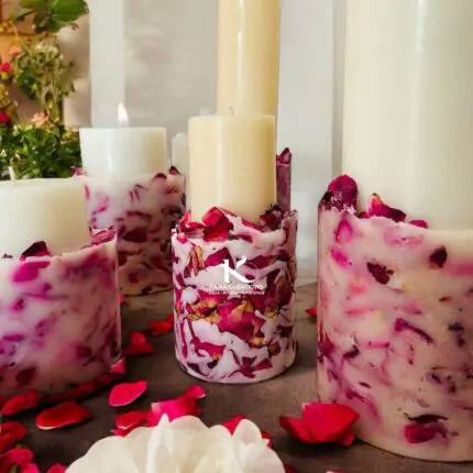 Fresh rose petal soy candles_kanacreations