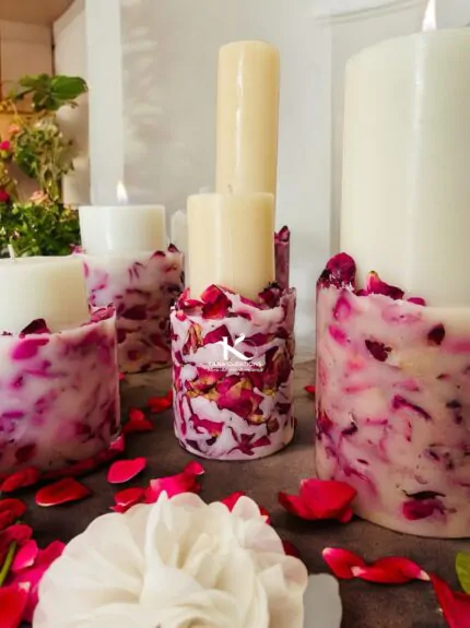 Fresh rose petal soy candles_kanacreations