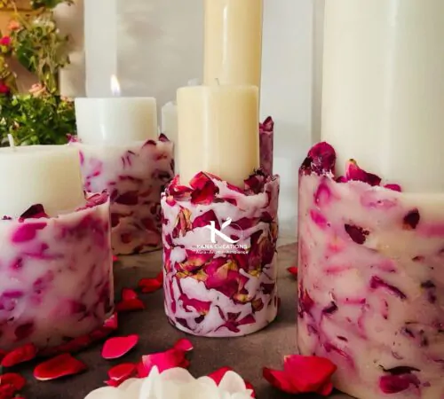 Fresh rose petal soy candles_kanacreations