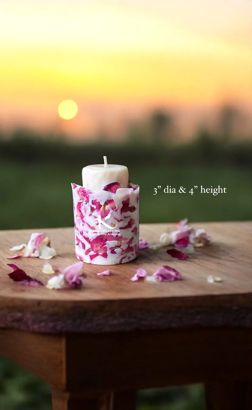 Fresh rose petal soy candles_kanacreations Fresh rose petal soy candles_kanacreations