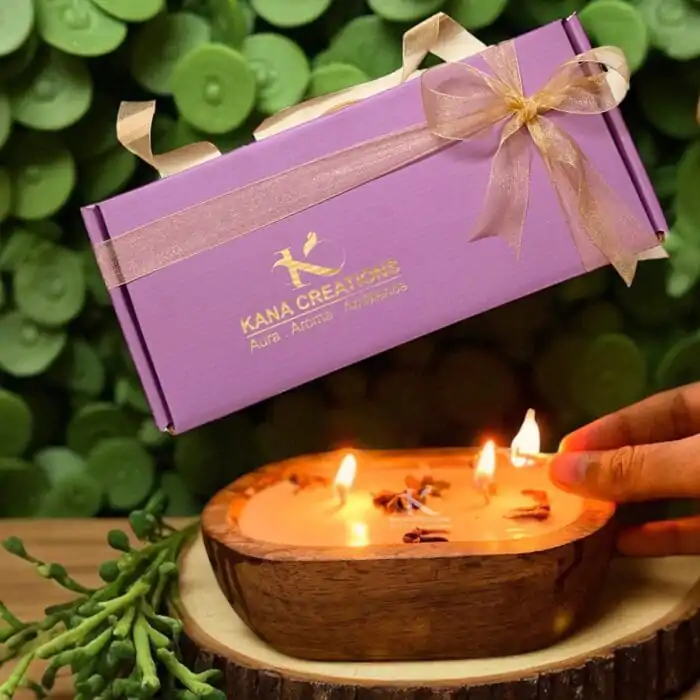 2 wick dough bowl candle packaging