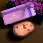 wooden dough bowl candle