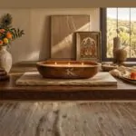 3 wick Wooden dough bowl candle | Kana creations