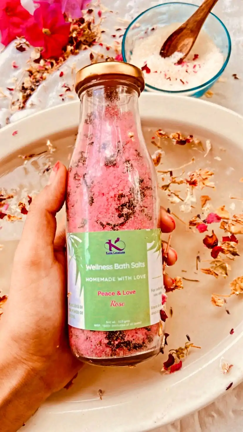 Rose handmade bath salts_kanacreations Rose handmade bath salts_kanacreations