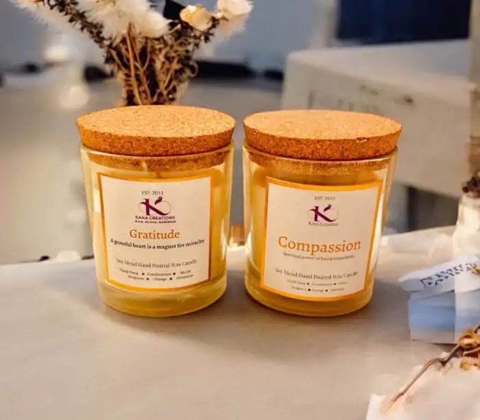 Gratitude candle and compassion candle
