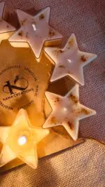 Away in Manger Star Soy T Light Candles