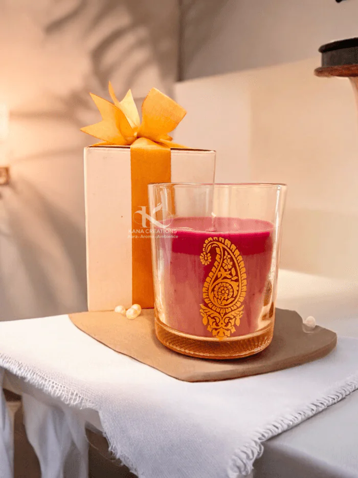 Lavender Ambi motif soy candle_kanacreations