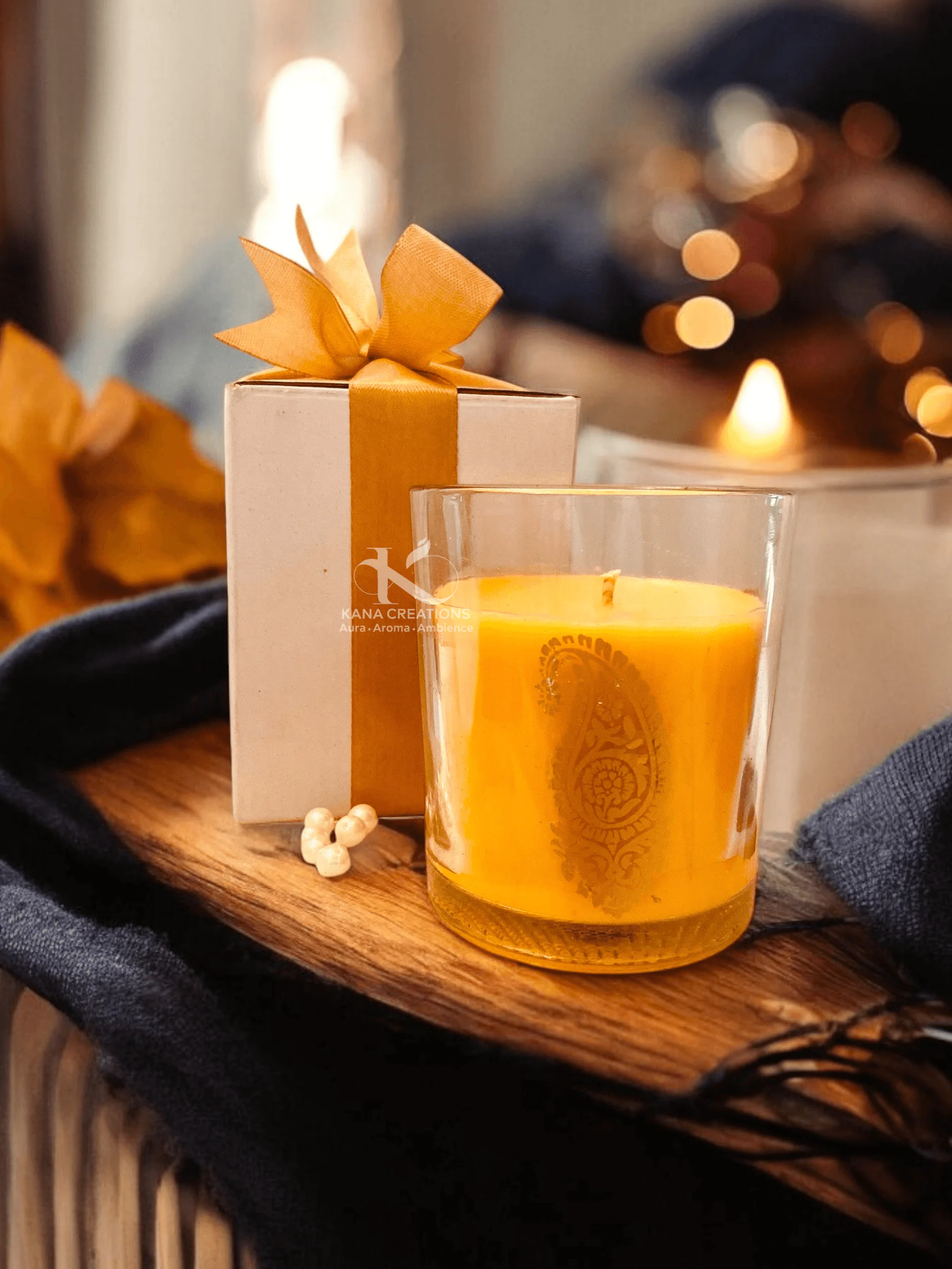 Mogra Ambi Motif Soy Candle_Kanacreations Mogra Ambi Motif Soy Candle_Kanacreations