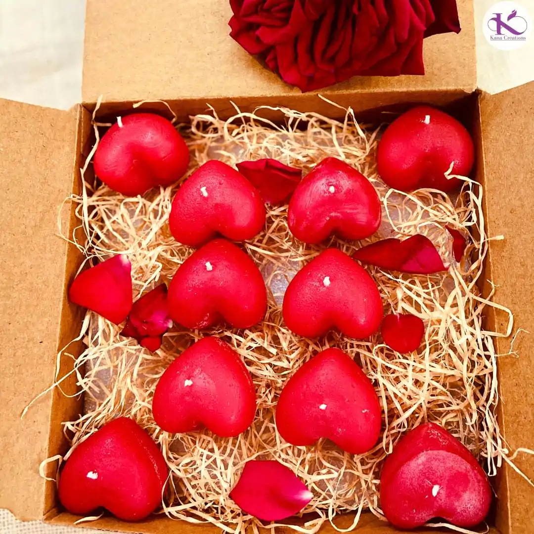 Rose Heart Candles - Image 1