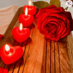 Valentine Gift_Rose heart soy candle_Kanacreations