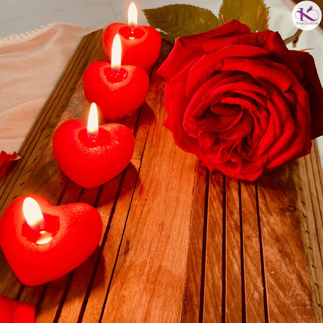Valentine Gift_Rose heart soy candle_Kanacreations Valentine Gift_Rose heart soy candle_Kanacreations