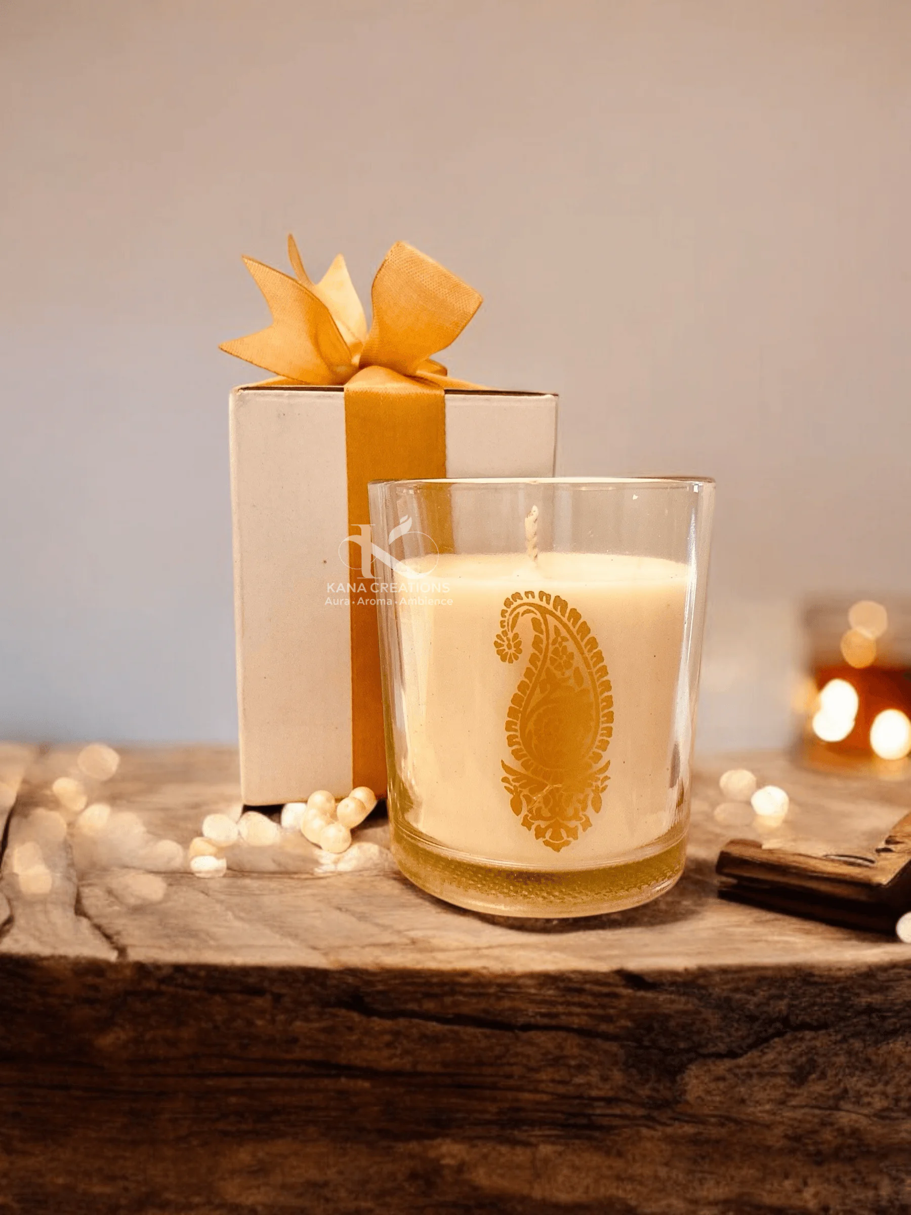 Sandalwood Ambi Motif Soy Candle_Kanacreations Sandalwood Ambi Motif Soy Candle_Kanacreations