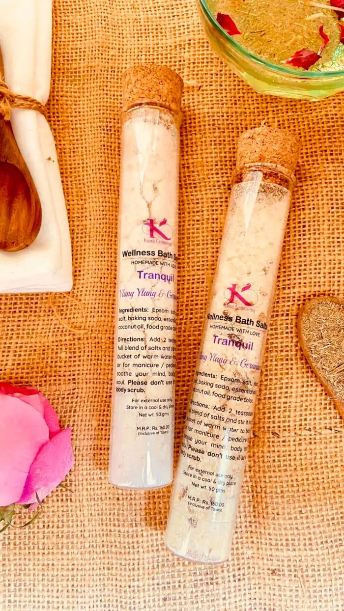 Ylang Ylang and Geranium bath salts_kanacreations