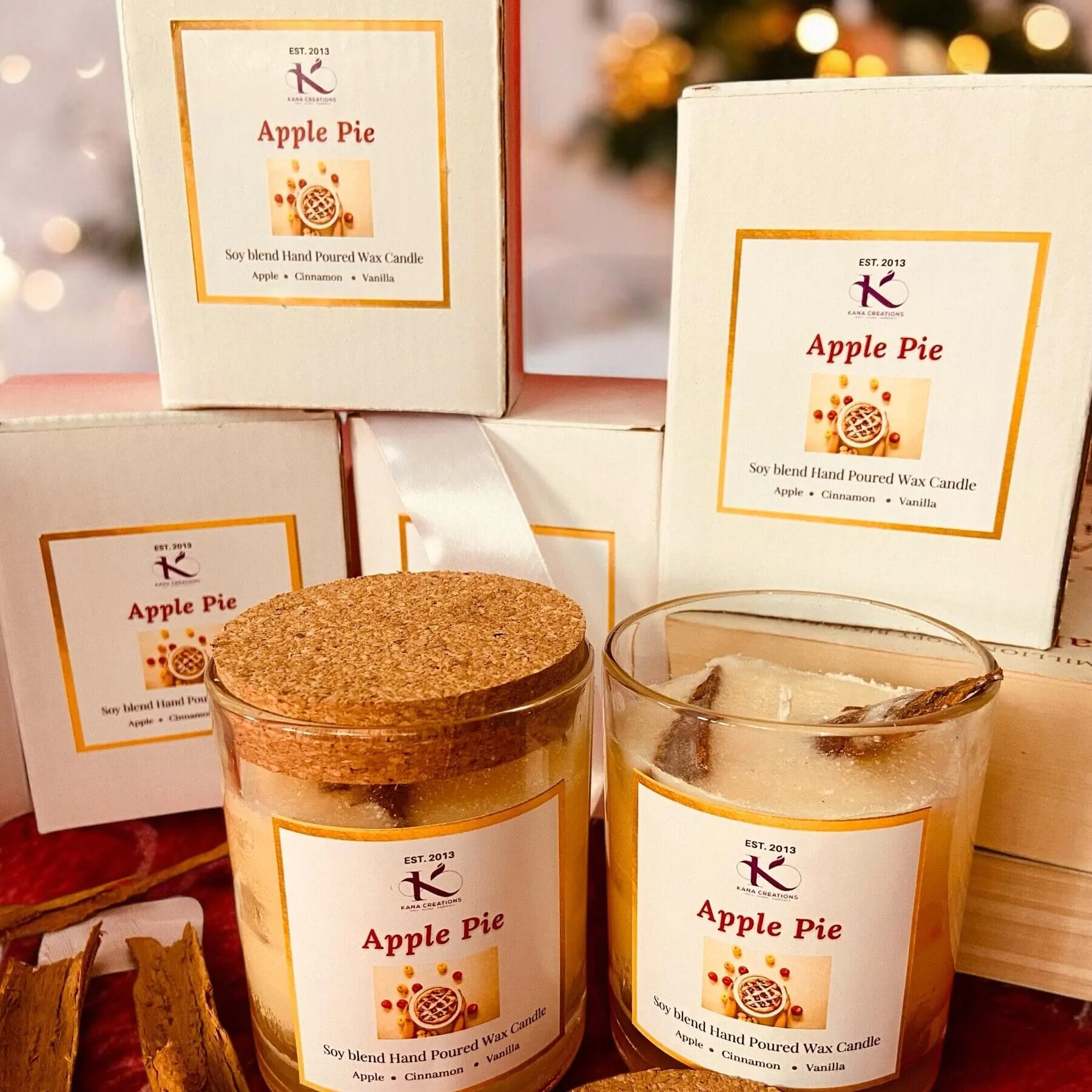 Christmas Apple pie soy candle_kanacreations