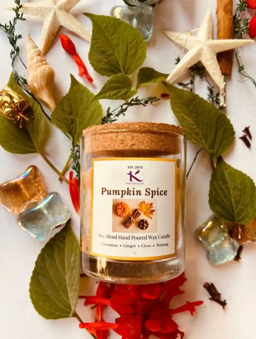 Autumn Christmas Pumpkin spice soy candle_Kanacreations Autumn Christmas Pumpkin spice soy candle_Kanacreations