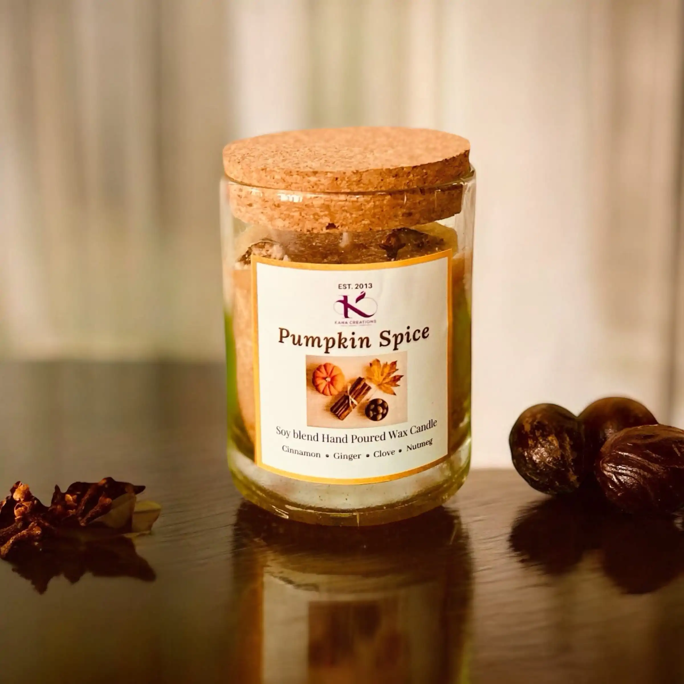 Autumn Christmas Pumpkin spice soy candle_Kanacreations Autumn Christmas Pumpkin spice soy candle_Kanacreations
