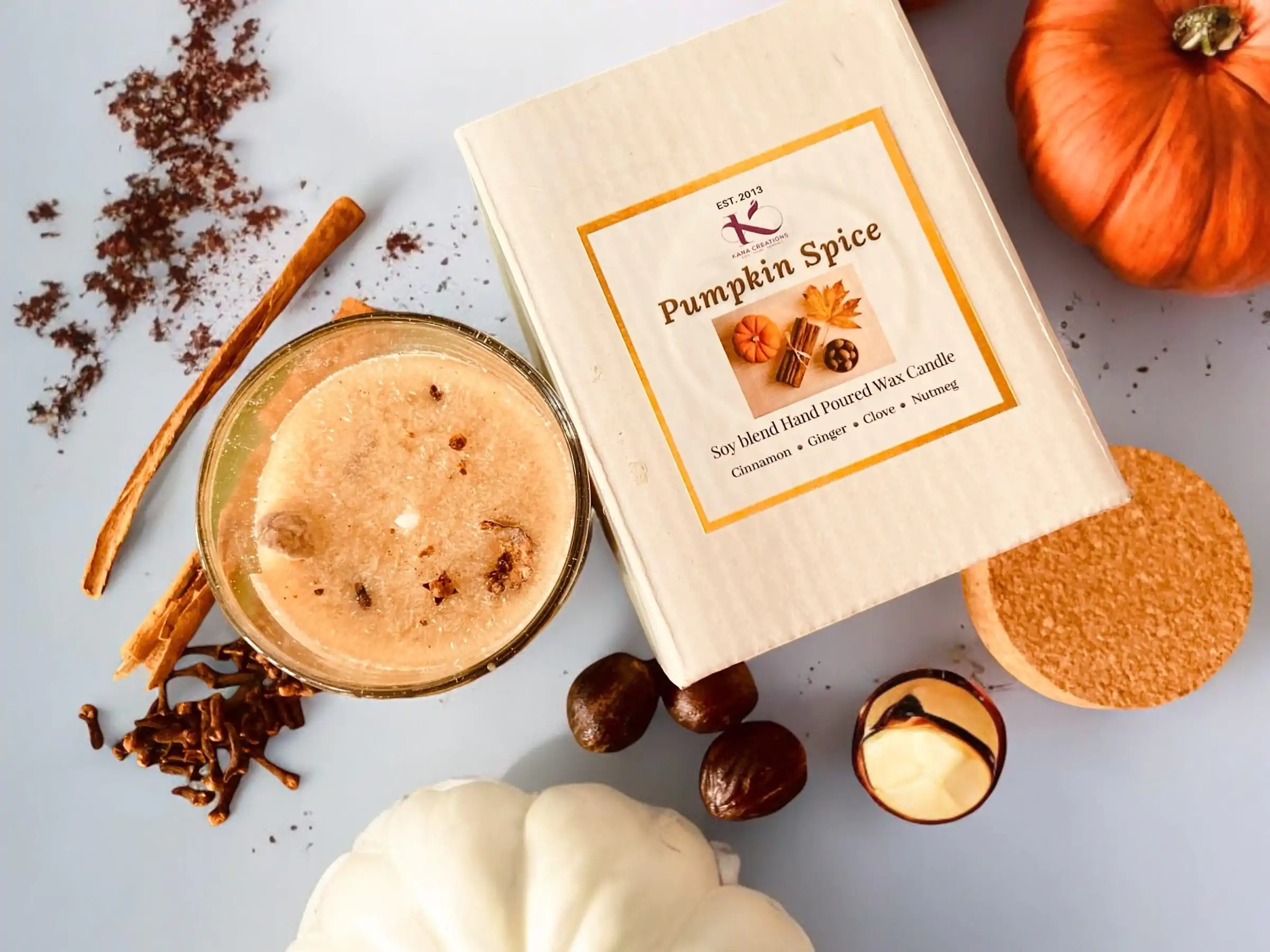 Autumn Christmas Pumpkin spice soy candle_Kanacreations Autumn Christmas Pumpkin spice soy candle_Kanacreations