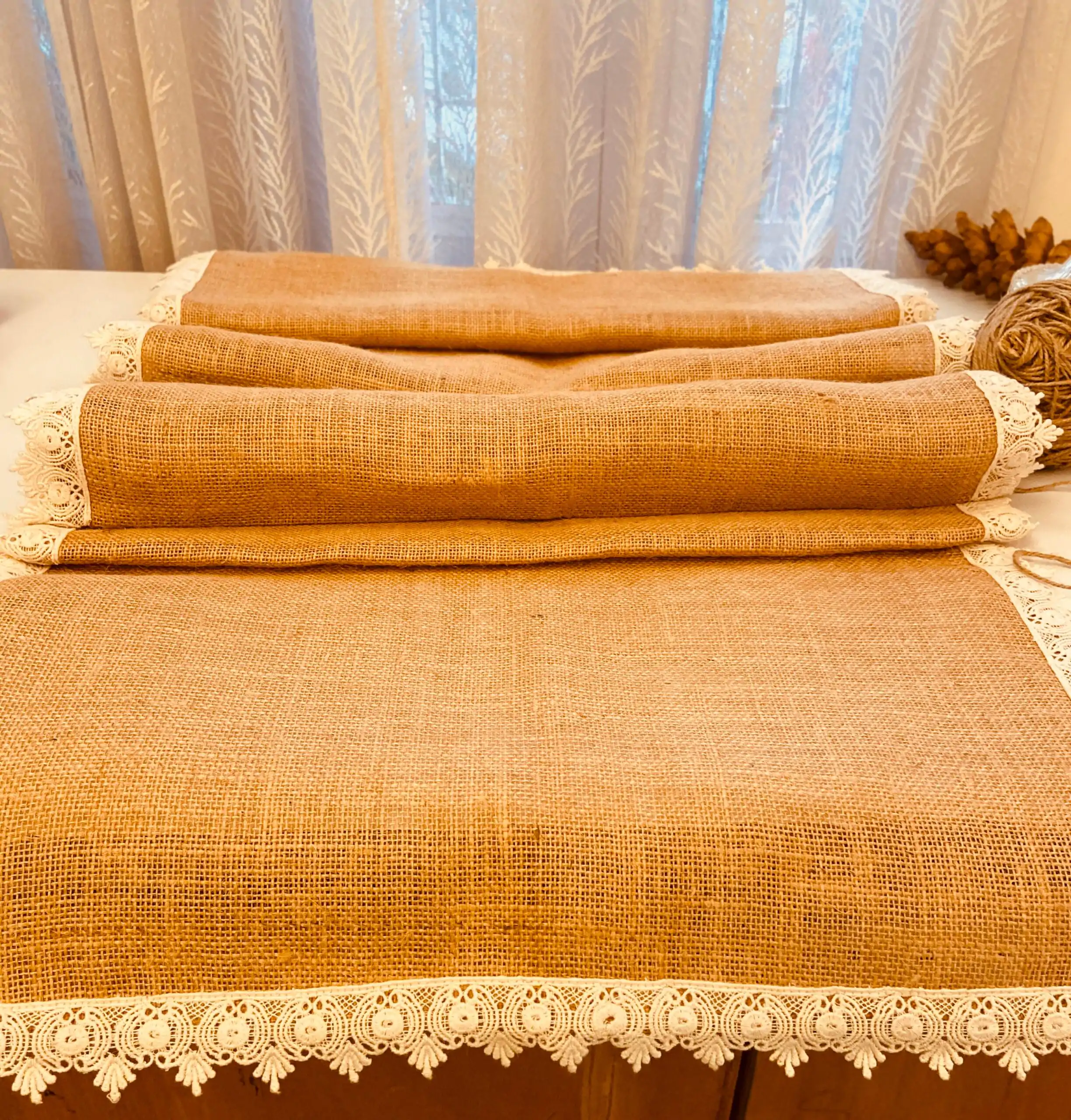 Handmade table Jute Runner by Kana Creations