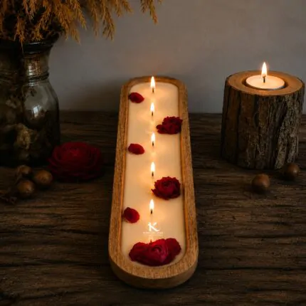 Elite 6 Wick Hand Carved Dough Soy Candle | Kana Creations