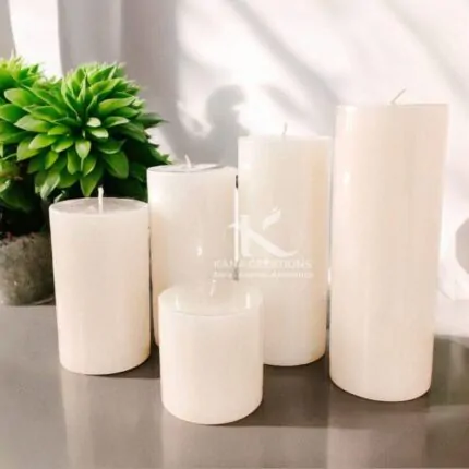 White Pillar Soy Candles_Kanacreations
