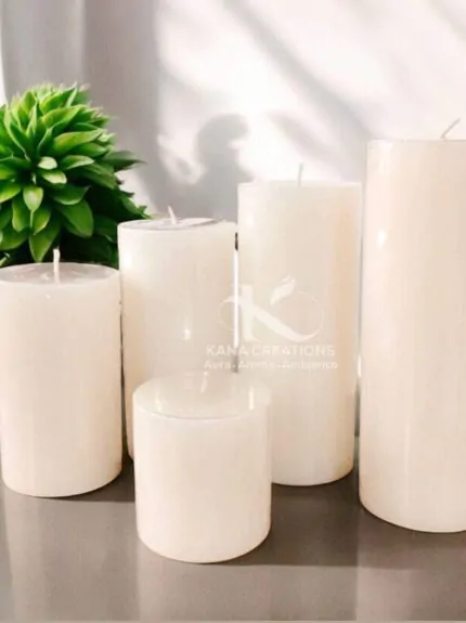 White Pillar Soy Candles_Kanacreations