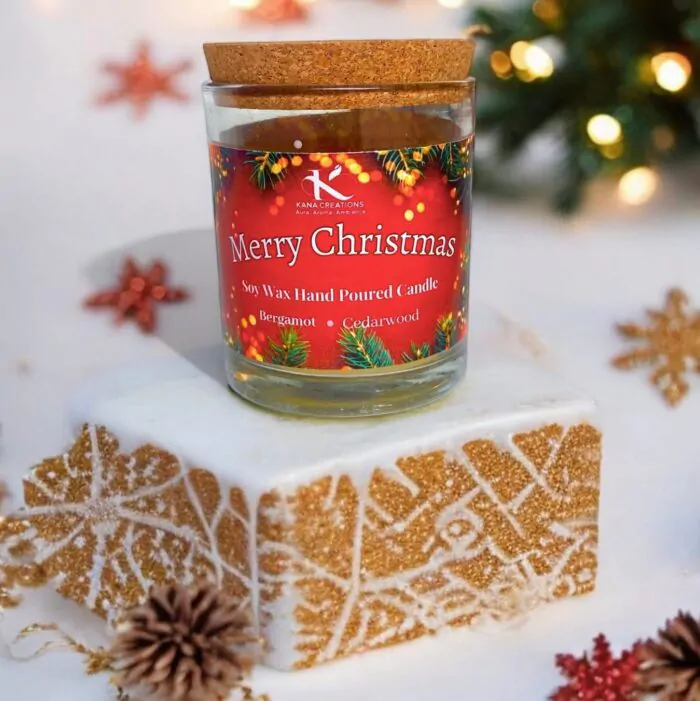 Merry Christmas soy candle_Kanacreations