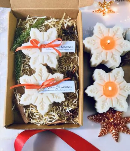 Sparkling Snowflake soy candle_kanacreations