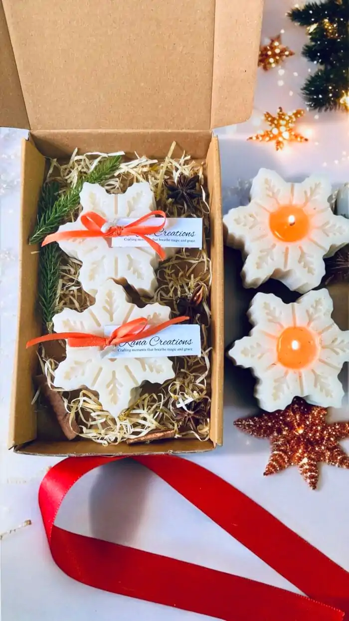 Sparkling Snowflake soy candle_kanacreations